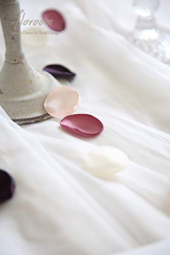 Floroom 300pcs Rose Petals Plum Fake Faux Silk Flower Petals for Wedding Flower Girl Basket Aisle Runner Scatter Dinner Table Centerpieces Party Confetti Bridal Shower Romantic Night Favors Decoration - color: Mellow Plum, size: 300pcs