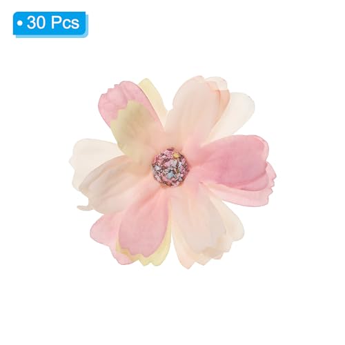 PATIKIL Fake Flower Heads for Crafts, 30 Pcs Faux Flower Bulk Mini Artificial Silk Flowers Embellishments Cherry Blossom for Wreath Wedding Party Decoration, Light Pink - color: Light Pink