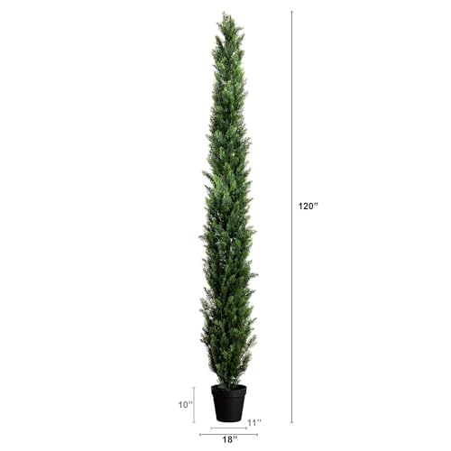 Nearly Natural 10ft. UV Resistant Artificial Cedar Pine Tree (Indoor/Outdoor) - size: 10ft