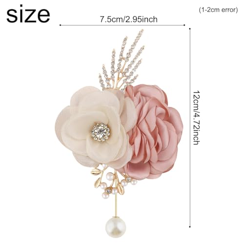 Satin Rose Corsage and Boutonniere Set for Bride Groom Bridesmaids Groomsmen Wedding Homecoming Flowers Prom Party Suit Accessories (Burgundy) - color: Burgundy