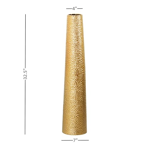 32.5'' H Tall Floor Ceramic Vase Luxury Modern Flower Bouquet Vases for Pampas Twigs for Office Home Farmhouse Living Room Décor Flower Arrangement Golden
