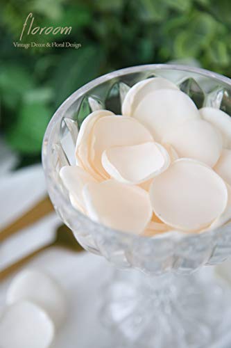 Floroom 300pcs Rose Petals Cream Faux Silk Flower Petals for Wedding Flower Girl Basket Aisle Scatter Dinner Table Centerpieces Party Confetti Bridal Shower Romantic Night Decoration - color: Cream, size: 300pcs