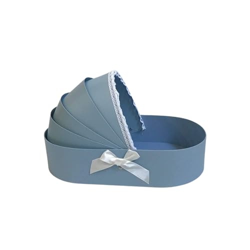 UNIKPACKAGING Premium Quality European Style Gender Reveal Gift Basket, Its a Boy/Girl Floral Box for Luxury Style Flower Arrangements (Blue) - color: Blue