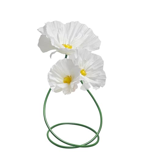 Giant Flowers for Home Decoration - 3 Pack Large Flower Panels for Backdrop Artificial Flowers Wall Table Decor, Flower Birthday Party Decorations for Wedding/Nursery Wall/Baby Bridal Shower (White) - color: White Poppy