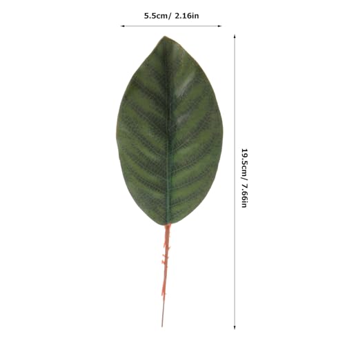 VOSAREA 30pcs Artificial Magnolia Leaf Stems Branches : Faux Green Leaves Garland for Home Decor — Realistic Fake Plant Wreath & Large Flower Spray Arrangement Filler