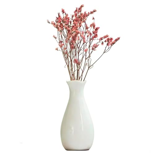 Small Ceramic Bud Vase Flower Single Stem Vase Mini Decorative Floral Holder for Home Decor Centerpiece Wedding Party Table (White) - color: White