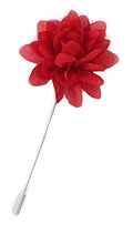 Flairs New York Gentleman's Essentials Premium Handmade Flower Lapel Pin Boutonniere - color: Bright Red [Daisy]