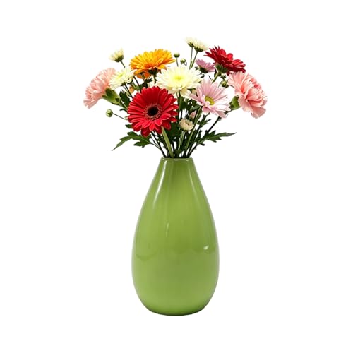 Colorful 4.1inch Ceramic Small Bud Vase Mini Single Stem Flower Vases Decorative Floral Holder for Home Office Table Decor (Green) - color: Green, size: 4.3inch
