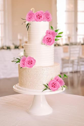 Artificial Roses,30PCS Pink Roses Glitter Roses Bouquet Fake Roses Artificial Flowers for Wedding Bouquet Party Christmas Home Decor(Pink) - color: Pink