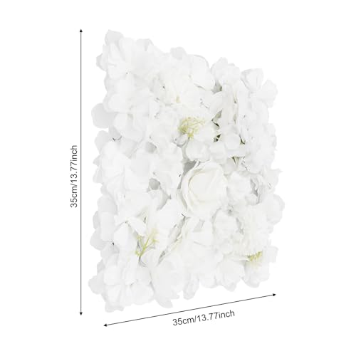 Wedding Arch Artificial Flowers Panels, 16pcs Silk Rose Floral Wall Backdrop, 13.8 x 13.8in Artificial Flowers Garland for Wedding Party Table Decoration, White (White, 16 Pcs) - color: White, size: 16 Pcs