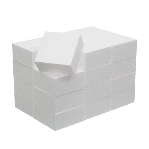 Crafare 4X4X2 Inch Craft Foam Blocks 24 Pack Polystyrene Brick for Arts and Crafts, School Projects Sculptures, Floral Arrangements, Modeling, Holiday Centerpieces - size: 4x4x2inch 24pcs