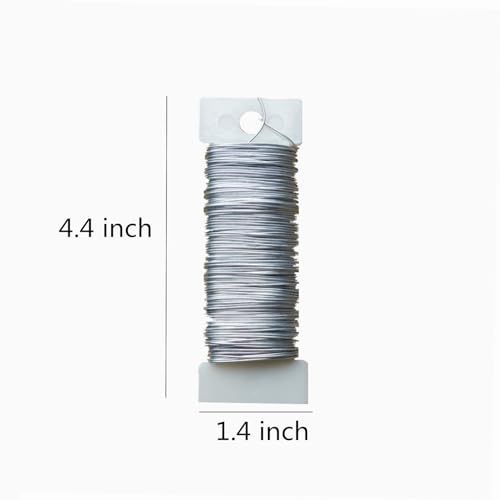 3 Rolls 22 Gauge Silver Paddle Wire Flexible Floral Wire for Flower Arrangement, Wreath, Garland - color: Silver