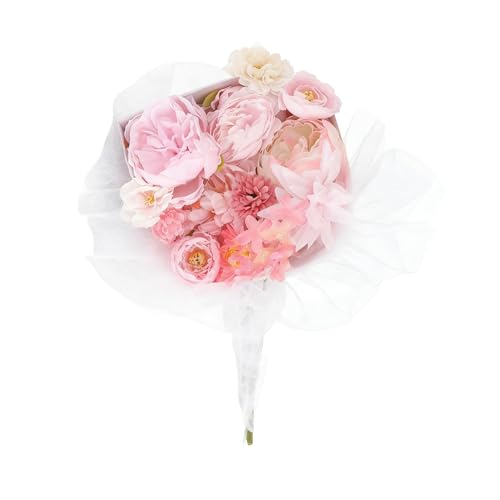 Pink Silk Flowers, Artificial Flower Combo Box Set with Stems for Bridal Wedding Bouquets, Table Centerpieces Decor, Floral Arrangement Home Decor - color: Pink