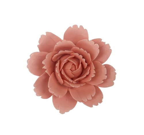 Ceramic Flower Wall Art, Artificial Flower Wall Sculpture，Handcrafted 3D Hanging Porcelain Flowers ,3D Wall Hanging Decor ,Porcelain Flower Wall Décor for Home，Hallway，Kitchen，Office (Orange,Camellia, 2.76") - color: Orange,Camellia, size: 2.76"