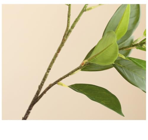3Pcs Artificial Lucky Greenery Stem 33In Fake Lemon Leaves Tree Branches for Home Dining Table Kitchen Decor