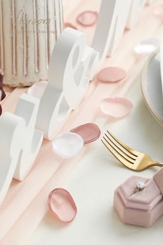 Floroom 300pcs Rose Petals Dusty Rose Blush Faux Silk Flower Petals for Wedding Flower Girl Basket Aisle Scatter Dinner Table Centerpieces Party Confetti Bridal Shower Romantic Night Decoration - color: Rose Pink, size: 300pcs