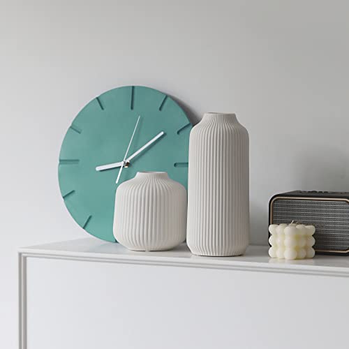 flature Ceramic Vases in Nordic Style, Modern Vase Deco for Pampas Grass, Boho Deco for Windowsill, Vases Set in White Matt, Flower Vase as Home Decoration for Fresh Flowers, Dried Flowers, Set of 2 - color: White, size: Set of 2