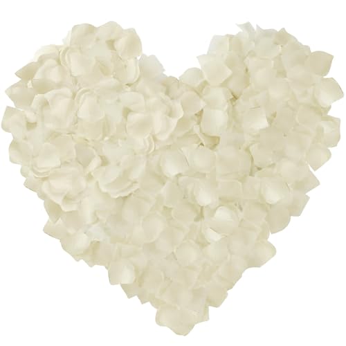 SITUMEIZI 1500PCS Rose Petals for Romantic Night for Her Set Wedding Party Decoration Marriage Proposals Decor Flowers Petals Fake Rose Artificial Silk Rose Petals(Ivory White) - color: Ivory White, size: 1500