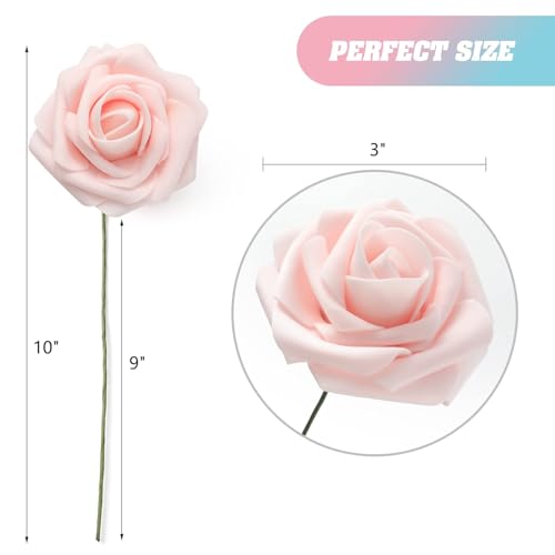 DerBlue 60pcs Artificial Roses Flowers Real Looking Fake Roses Artificial Foam Roses Decoration DIY for Wedding,Arrangements Party Home Decorations (Shades of Dusty, 60pcs Regular 3") - color: Shades of Dusty