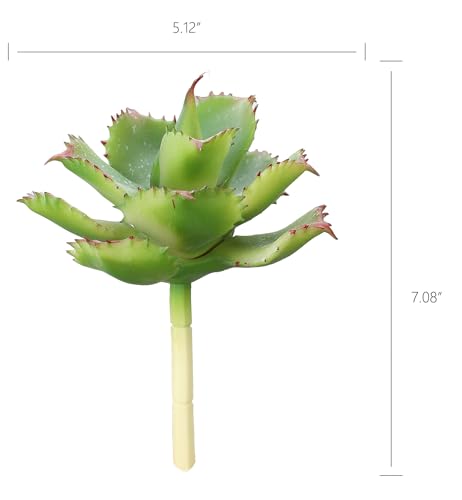 Duovlo Artificial Succulent Plant 7.08 Inch Faux Succulents Agave potatorum Flower Arrangement Craft Wall DIY Materials Pack of 2 (Green) - color: Green