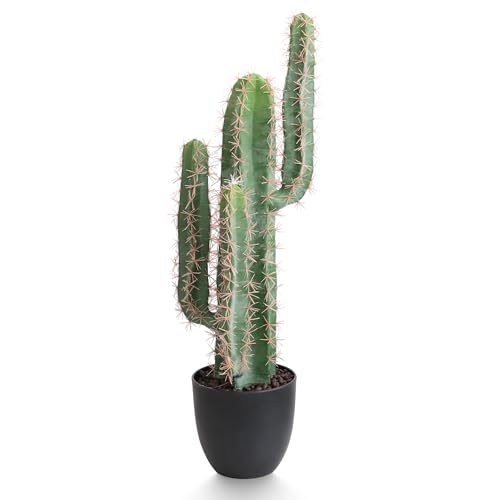 momoplant Artificial Cactus Fake Plant 30 Inch Tall Faux Cacti Plants for Home Garden Office Store Decoration - size: 30inch-green