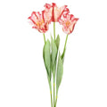 M METERXITY 3-Pack Red Artificial Parrot Tulip Flowers,27 Inch Faux Parrot Tulip Silk Bouquets Real Touch Faux Flowers for Home/Wedding/Christmas/Party - color: Red