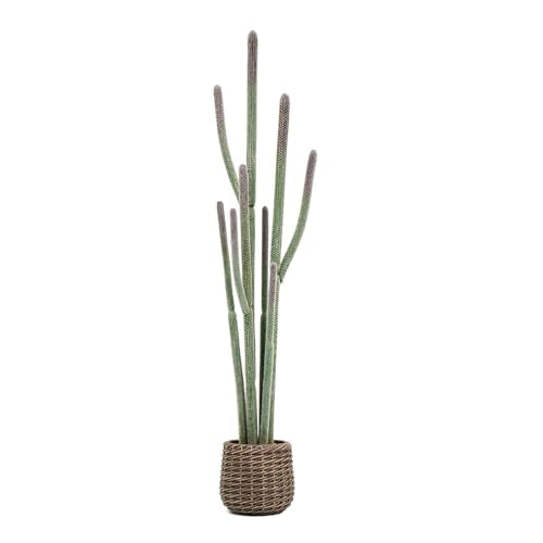 64” Artificial Cactus Plant with Brown Decorative Planter, Realistic Faux Cactus Plants Indoor, Tropical Artificial Cacti Floor Plant for Table Living Room Office Porch Home & Outdoor Decor - size: 64''
