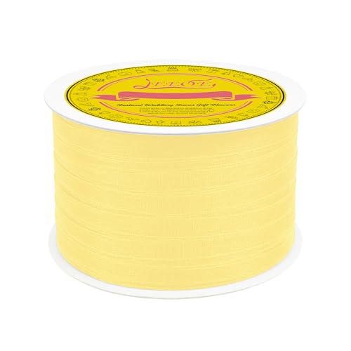 Ivory Organza Ribbon 1/4 inch x 200 Yards Sheer Chiffon Ribbon for Gift Wrapping Wedding Invitations Party Decoration Bridal Bouquets Crafts - color: Ivory, size: 1/4" X 200 Yards