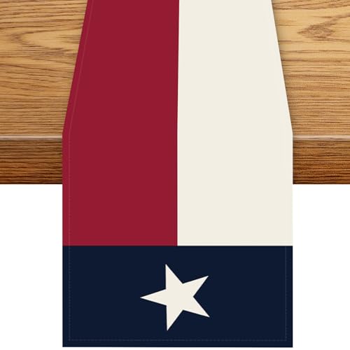Texas Western Star Table Runner, Rustic Farmhouse Green Wooden Barn Plank Country Retro Coffee Table Center Decor for Family Kitchen Outdoor Farmhouse Holiday Party Table Decorations, 13"x36" - color: Texas-3, size: 13“ X 36"