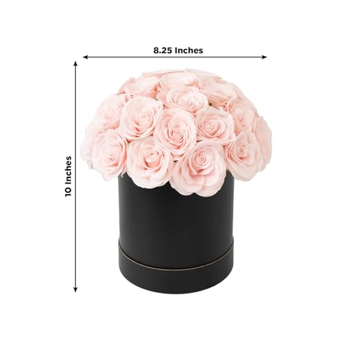 Efavormart 27pcs Blush Pink Artificial Rose Centerpiece in Black Gift Box, Prearranged Premium Silk Roses for Luxury Gifting and Modern Table Decor - color: Blush Rose01