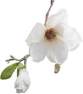 1Pc White Artificial Magnolia Fake Silk Flower Single Floral Home Decor Living Room Bedroom Garden Party Wedding Decoration in Pots Vase for Desk Table ，Artificial Flowers ，Home Décor