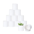 D'vine Dev 12 Pack 3 Inch Mini Plastic Plant Pots, Small Garden Planters for Plant with Drainage Holes and Saucers, White Color, 74-Z-C-4 - size: 3"