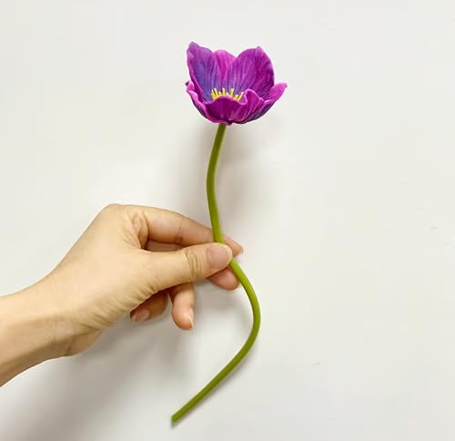 Rikyo 10 Stem 11" Bouquets Artificial Flowers Poppy Flowers,No Fade Faux Anemone Wild Flowers for Kitchen Table Centerpiece Vase,Home Greenery Wedding Holding Flowers Backdrop Arch Wall (Green) - color: Green