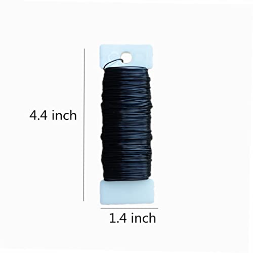 3 Rolls 22 Gauge Black Paddle Wire Flexible Floral Wire for Flower Arrangement, Wreath, Garland - color: Black