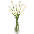 DuHouse 10pcs Calla Lily Artificial Flowers,26" Long Stem Large Calla Lily Flowers for Party Wedding Bridal DIY Bouquet Home Centerpiece Decor(White)