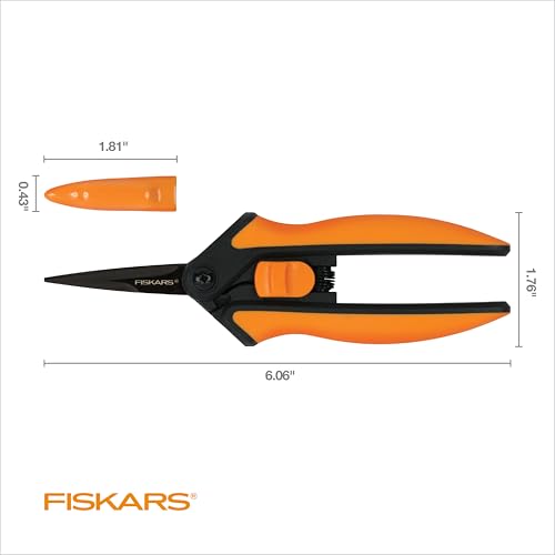 Fiskars 6" Pruning Scissors (2-Pack) for Flowers, Buds, Weeds and Small Plants, Garden Snips with Resin Resistant Nonstick Stainless Steel Blades, Gardening Trimmers with Comfortable Handle - style: Non-Stick Snips (2-Pack)