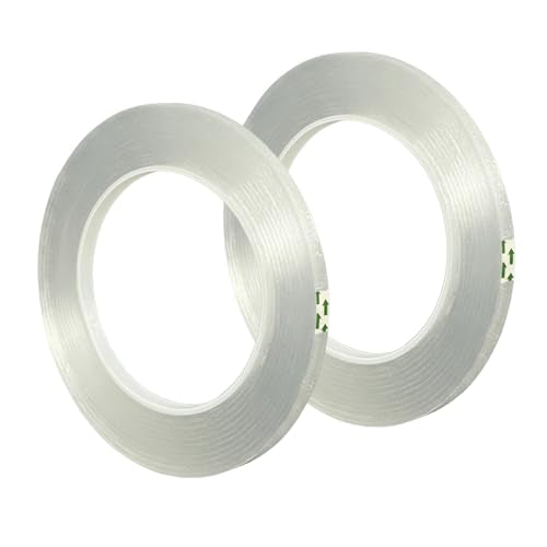 Clear Floral Tape, Waterproof Floral Tape 1/4 inches Wide Floral Vase Tape for Flower Bouquets and Flower Supplies Craft 2 Rolls Clear Florist Tape for Wrapping, Corsages, DIY Crafts (216Ft Per Roll)