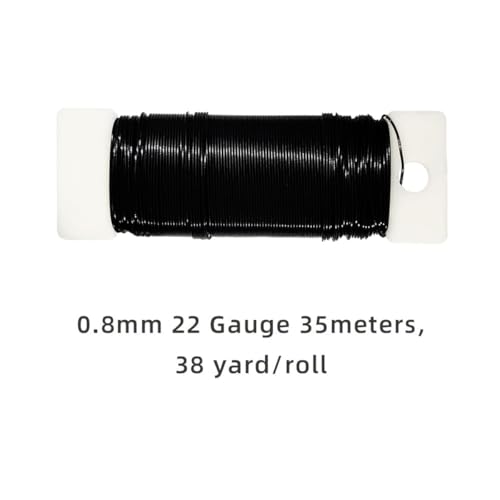114 Yards 22-Gauge Black Floral Metal Wire: Flexible Paddle Wire for Flower Arrangements, Crafts, Christmas Wreaths, Trees & Garlands - color: black, size: 22