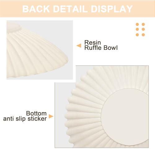 Beige Large Decorative Bowl for Home Decor - Artificial Resin Purse Bowls - color: Beige, size: 10 inch