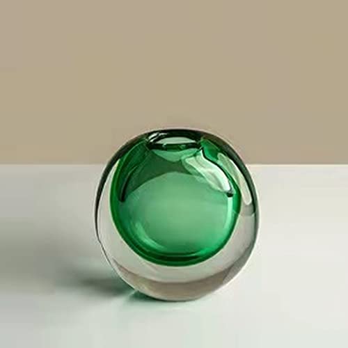 Crystal Vase, Modern Decorative Vase, Minimalist Floral Vase, Light Luxury Style for Home Decor, Centerpiece, Office, Pampas Grass, Dried Flowers, Flowers and Buds (Green) - color: Green