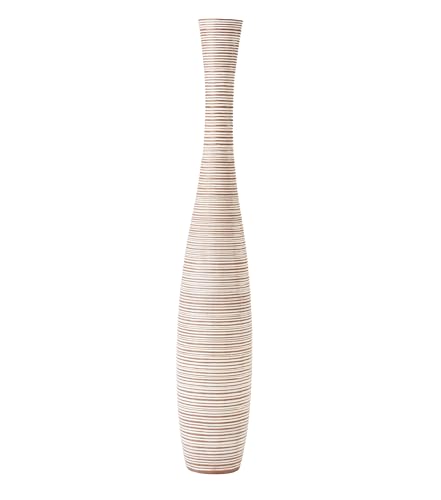 Leewadee Decorative Tall Floor Vase for Living Room Decor, 34 inches, White Wash, Resin - color: White Wash, size: 34 inches
