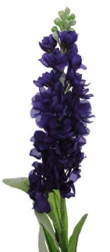 Set of 6 Stems 32" Artificial Antirrhinum Snapdragon Silk Flowers (Deep Purple) - color: Deep Purple