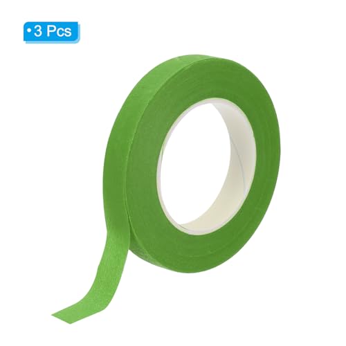 PATIKIL Floral Tape 1/2" x 30 Yard, 3 Pack Flower Wrap Adhesive Tape for Bouquet Stem Wrapping, Olive Green - color: Olive Green