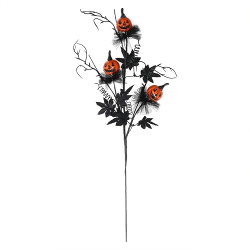 5Pcs Halloween Decor Flowers Picks, Gothic Artificial Branches with Pumpkin Maple Leaf Floral Stems for Vase, Halloween Decorations for Home Indoor Party