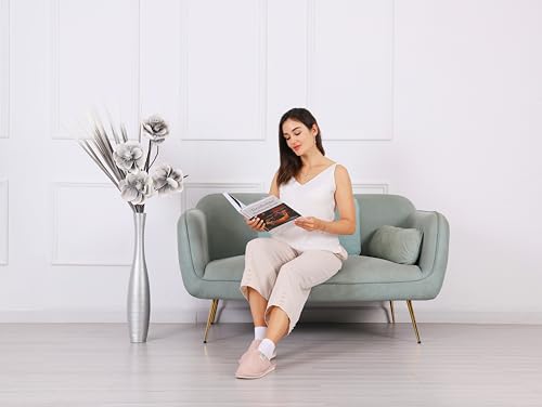 Leewadee Decorative Tall Floor Vase for Living Room Decor, 26 inches, Silver, Resin - color: Silver, size: 26 inches
