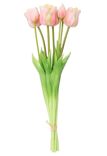 Boston International Artificial Faux Flowers Long-Stemmed Spring Tulips Bouquet, 18.75", Pink - color: Pink, size: 18.75"