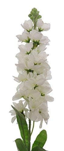 Set of 6 Stems 32" Artificial Antirrhinum Snapdragon Silk Flowers (White) - color: White