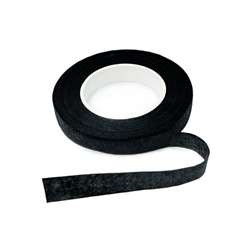 BEADNOVA Floral Tape 1/2inch Flower Tape Black Floral Tape for Bouquets Floral Arranging Stem Wrap Craft (Black, 30yards) - color: Black