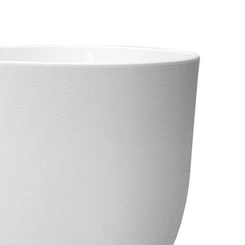 WSMKSZ 10/9/8 inch Medium Flower Pots, 3 Pack Modern Decorative Plastic Planters with Drainage Holes and Tray, Plant Pots for Indoor Outdoor Plants, White - color: White, size: 10"+9"+8"