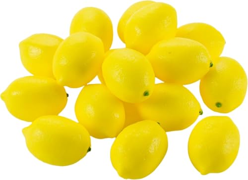 9PCS Artificial Lemon, Realistic Fake Fruit Lemon Ornaments, Summer Fruit Party Photography Teaching Props for Home Kitchen Table（Yellow） - size: 9PCS